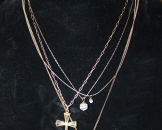 Swarowski Necklace, Metal Cross and Single Rhinestone Necklaces