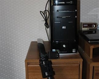 Computer and Monitor and File Cabinet