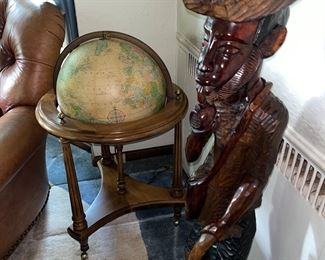 HAND CARVED MEXICAN COWBOY STATUE 