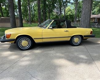 1977 Mercedes 450 SL convertible, soft top with a hardtop 43k miles available now or at the sale $23,000