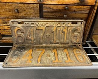 1933 Texas license plates 