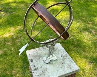 Antique Swedish Atlas Armillary Sphere Sundial Weathervane