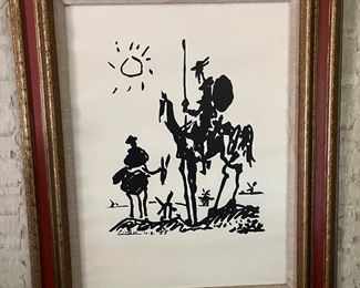 Pablo Picasso Don Quixote 1955 print nicely framed 