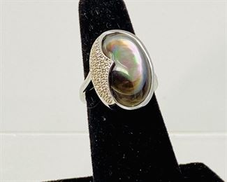 Abalone & Sterling Silver Ring in size 6