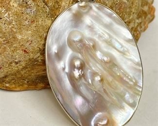 Beautiful Sterling Silver and Blister Pearl Pendant