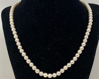 20 inch Cultured Pearl Necklace- 14k Gold Clasp