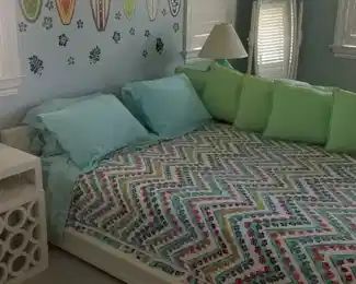 Unique Pottery Barn Teen queen bed with dresser