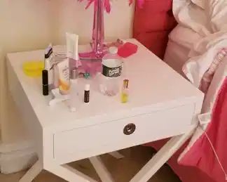 Campaign style end table by William Sonoma Home