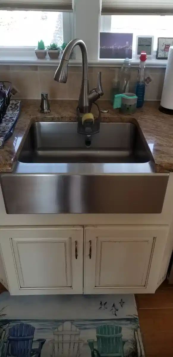 Stainless steel apron sink