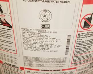 BradfordWhite 75-gallon GAS hot water heater 