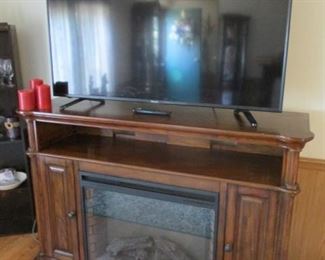 Oak Artificial Fireplace