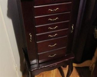 Mahogany Jewelry Armoire