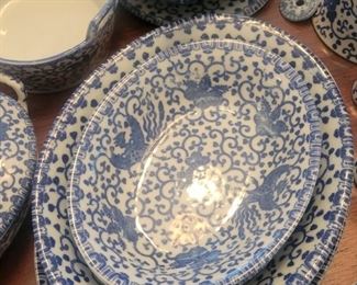 Antique Japanese Pheonix porcelain dishes