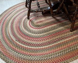 Oval braided rug