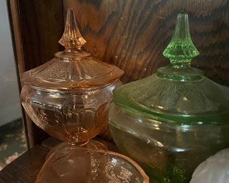 Depression glass throughout home