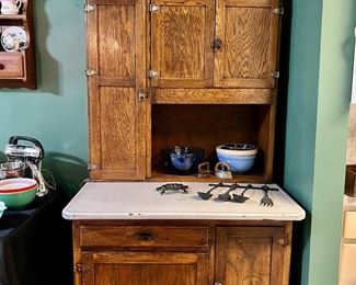 Vintage Kitchen Hoosier Cabinet with Porcelain Top