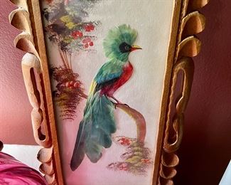 Vintage Mexican Feathercraft Art Bird Quetzal