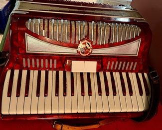 Red Piano Accordion Made in Italy VC 70
