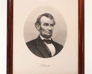 1002	ANTIQUE FRAMED LITHOGRAPH OF ABRAHAM LINCOLN, APPROXIMATELY 9 1/4 IN X 11 IN
