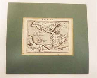 1026	ANTIQUE ENGRAVED MAP *AMERICA* SIVE NOUVS ORBIS, APPROXIMATELY 7 IN X 8 IN OVERALL
