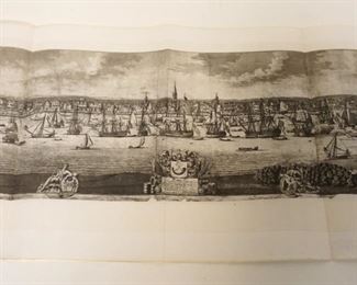 1029	ANTIQUE ENGRAVING HARBOR SCENE, APPROXIMATELY 11 IN X 29 IN
