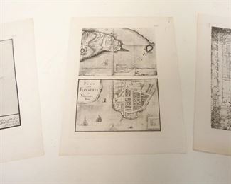 1031	ANTIQUE ENGRAVING MAPS, PLAN FOR *MANATHES NOUVELLE YORK* ETC
