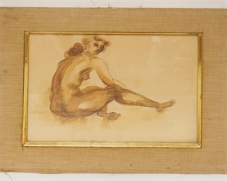 1038	CHAIM GROSS SIGNED PENCIL & WATERCOLOR, APPROXIMATELY 15 IN X 18 1/2 IN OVERALL
