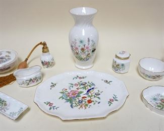 1055	LOT OF ASSORTED AYNSLEY CHINA WILD TUDOR PATTERN
