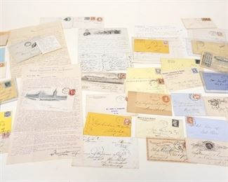 1062	LOT OF ANTIQUE CORRESPONDENCE & CANCELLED ENVELOPES, INCLUDING LETTER SAN FRANCISCO EARTHQUAKE 1906, RAILROAD & MINING ENVELOPES
