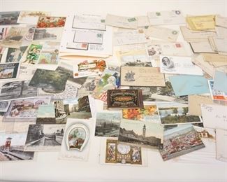 1064	LOT OF ASSORTED POSTCARDS & ENVELOPES PLUS RELATED
