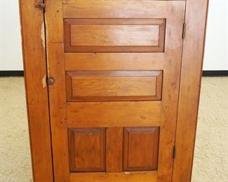 1093	ANTIQUE COUNTRY PINE JAM/PRESERVE CUPBOARD W/PANELED DOOR, APPROXIMATELY 39 IN X 17 IN X 54 IN HIGH

