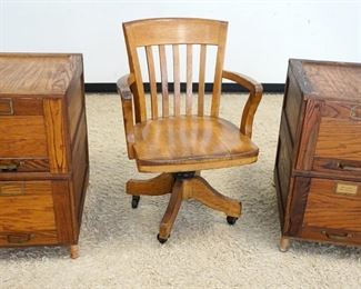 1112	OAK OFFICE CHAIR & OAK FILE CABINETS
