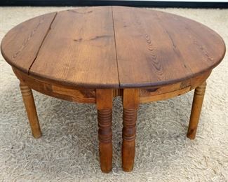 1111	ROUND PINE COFFEE TABLE, APPROXIMATELY 43 IN X 18 IN HIGH
