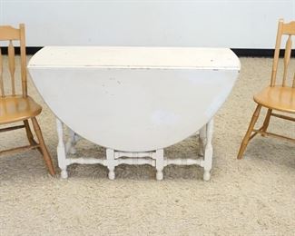 1117	COUNTRY GATE LEG DROP LEAF TABLE W/4 ARROW BACK CHAIRS
