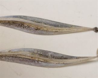 1140	PERSON STERLING MODERNIST EARRINGS APPROXIMATELY 3 IN LONG
