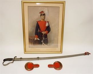1148	REICHARD & LINDNER 1890 COLOR ENHANCED PHOTO OF PALACE GUARD W/HIS ORIGINAL SWORD & EPAULETTES
