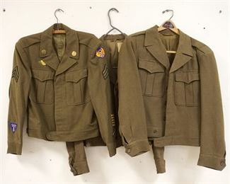 1173	LOT OF 3 US ARMY IKE FIELD JACKETS, SIZE 36S, 38 R, & 38T
