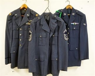 1179	LOT OF 3 US MILITARY COATS, AIRFORCE INCLUDES SIZE 44R, 38E, & 39R
