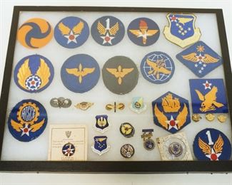 1187	LOT OF US MILITARY PATCHES, MEDALS & INSIGNIA ASSORTMENT, SOME STERLING
