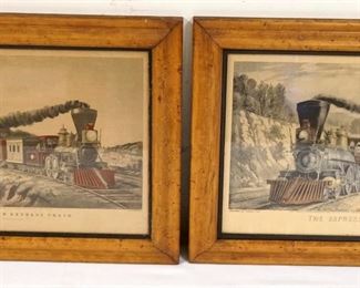 1202	2 CONTEMPORARY CURIOR & IVES RAILROAD ENGRAVINGS, APPROXIMATELY 14 IN X 17 IN
