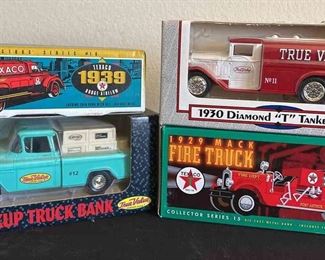 Collection Of ERTL DieCast Metal Coin Bank Cars