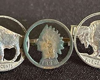 Indian Head Penny Ring Buffalo Nickel Cuff Links