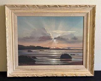 Ocean Sunset Painting By Peter Ellenshaw