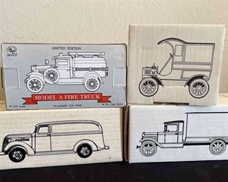 Quartet Of DieCast Metal Car Coin Banks
