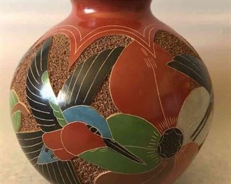 Roger Calen Hummingbird Vase