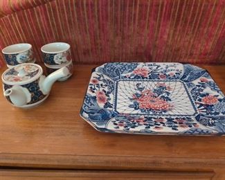 Tea set and platter 