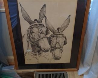 Tennessee Mule" Print Signed B. Shields