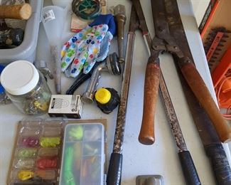Garden tools, fishing lures