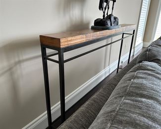CHARLESTON FORGE WOOD & METAL NARROW & LONG CONSOLE TABLE