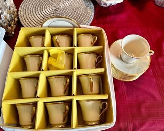 LENOX ’ETERNAL’  CUPS & SAUCERS